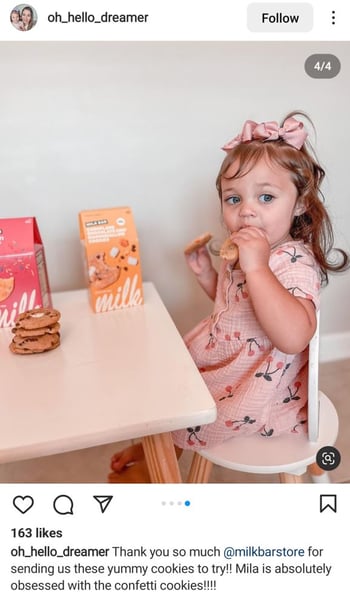 milkbar instagram example 2