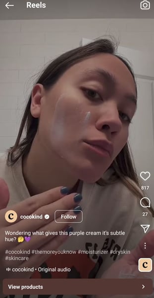 ugc creator example on reels