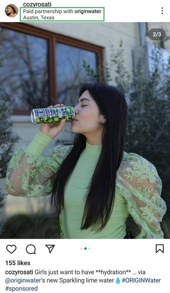 paid partnership disclosure on instagram