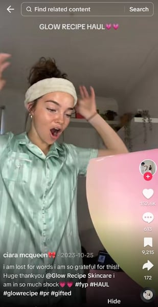 glow recipe influencer kit example