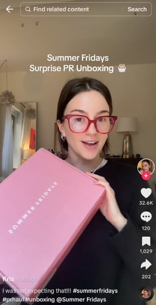 influencer kit example on TikTok