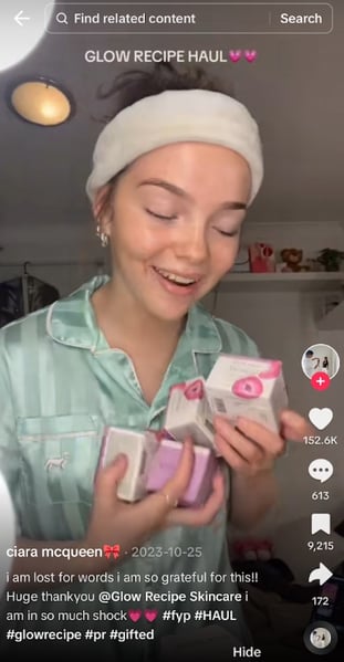 glow recipe influencer kit example