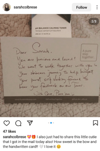 call to action in a thank you note