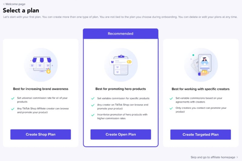 choosing a tiktok shop affiliate plan