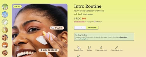 shoppable UGC  example from krave beauty