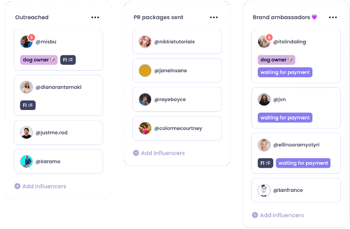 promoty's influencer management platform