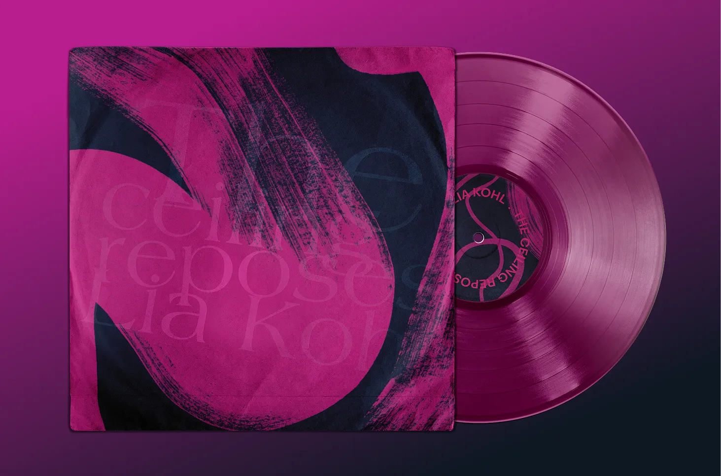 A mock up showcasing the vinyl packaging and design