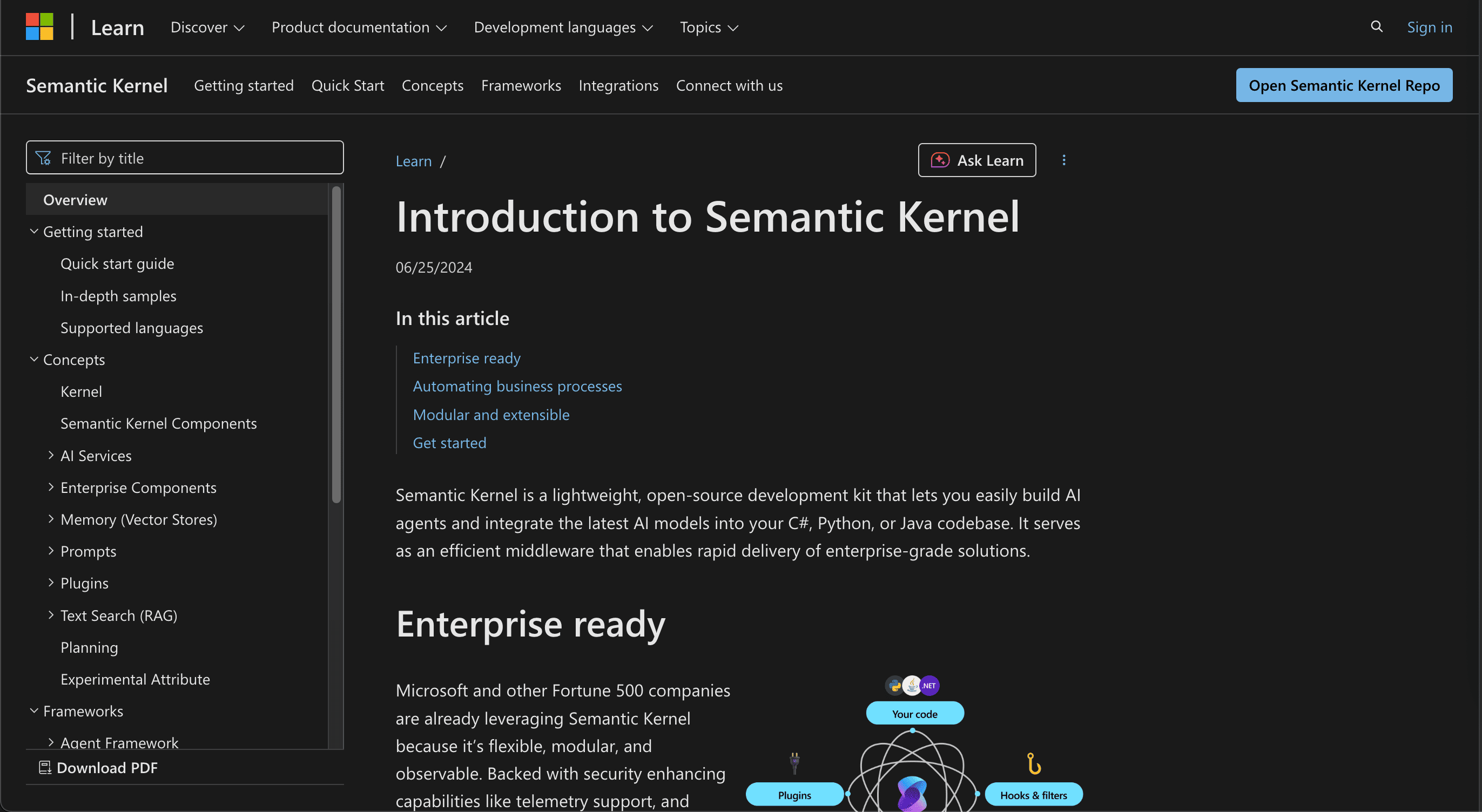 Screenshot of Sementic Kernel.