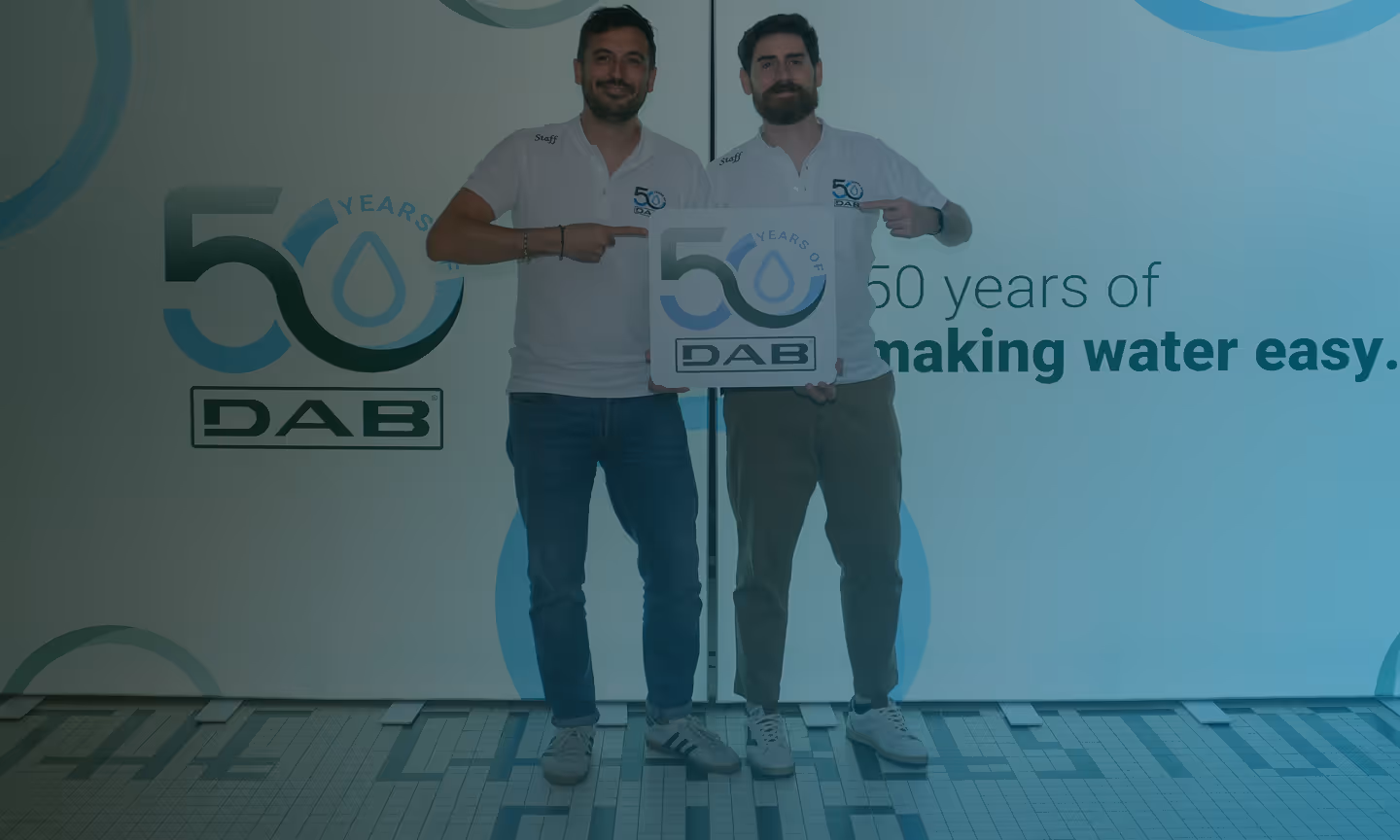 DAB 50th Anniversary Banner: 50 years of making water easy.