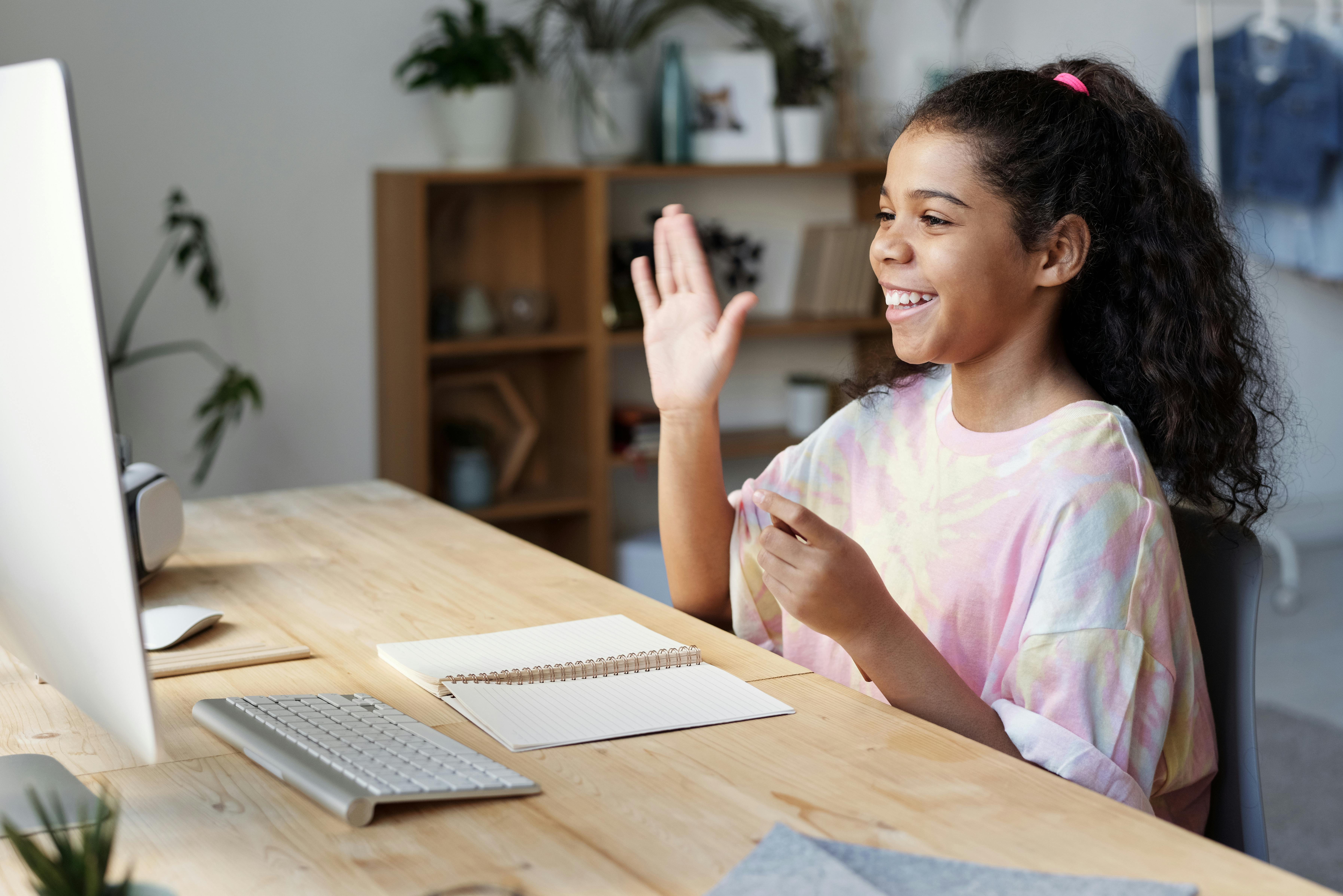 Unbound Academy student learning at home