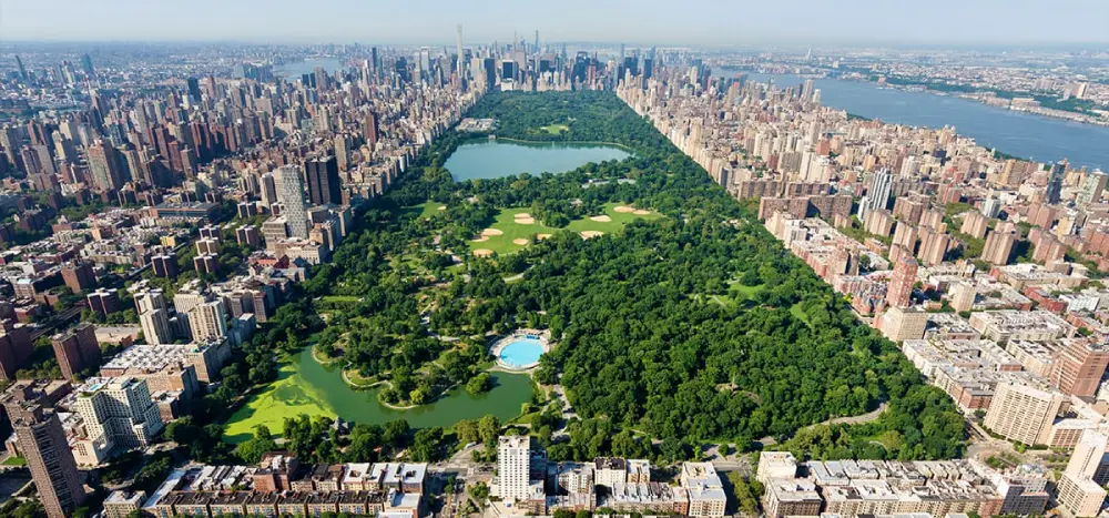 Central Park, Manhattan birds eye view
