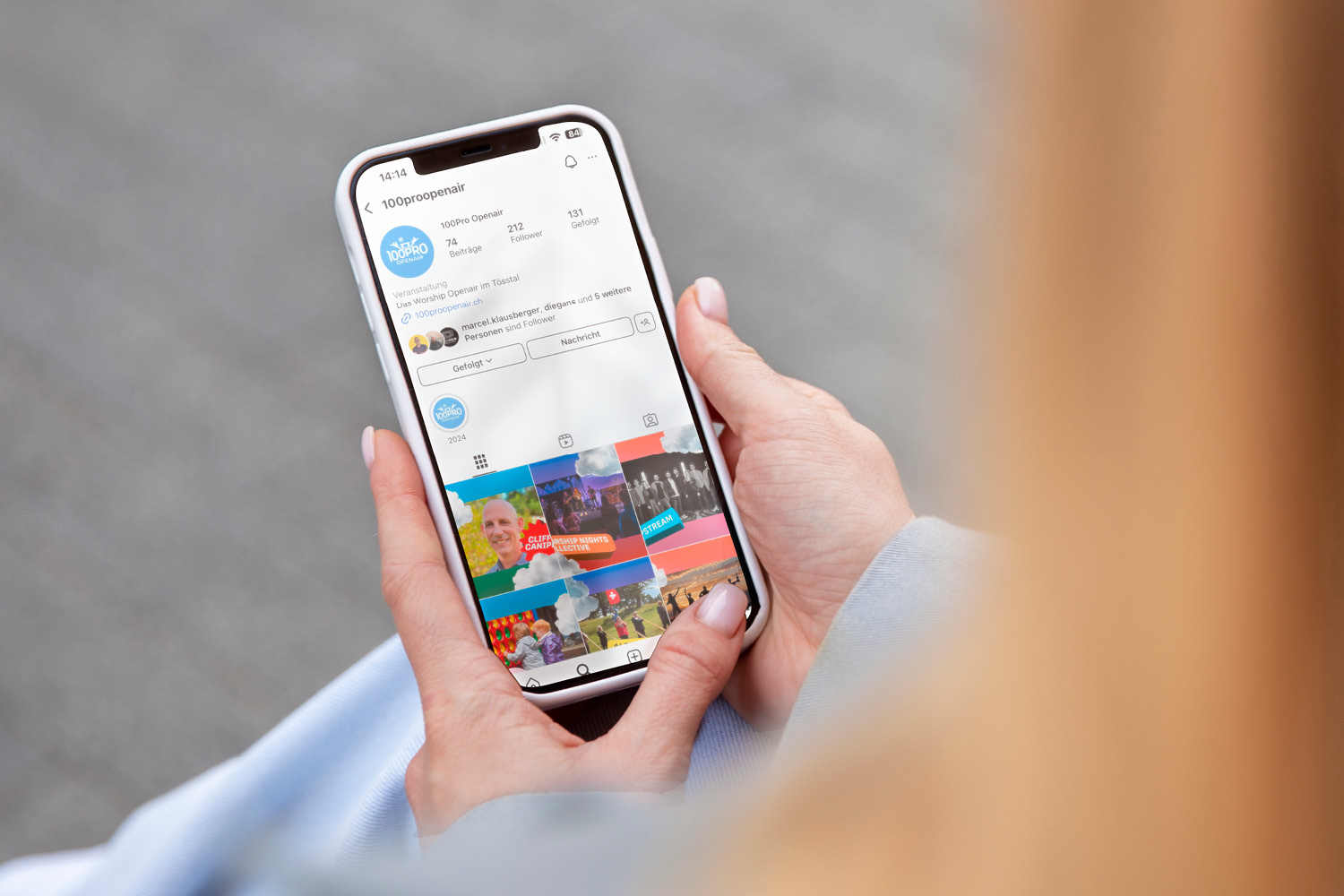 Bild mit Eventwebseite fürs Mobile optimiert für 100pro Openair in Saland