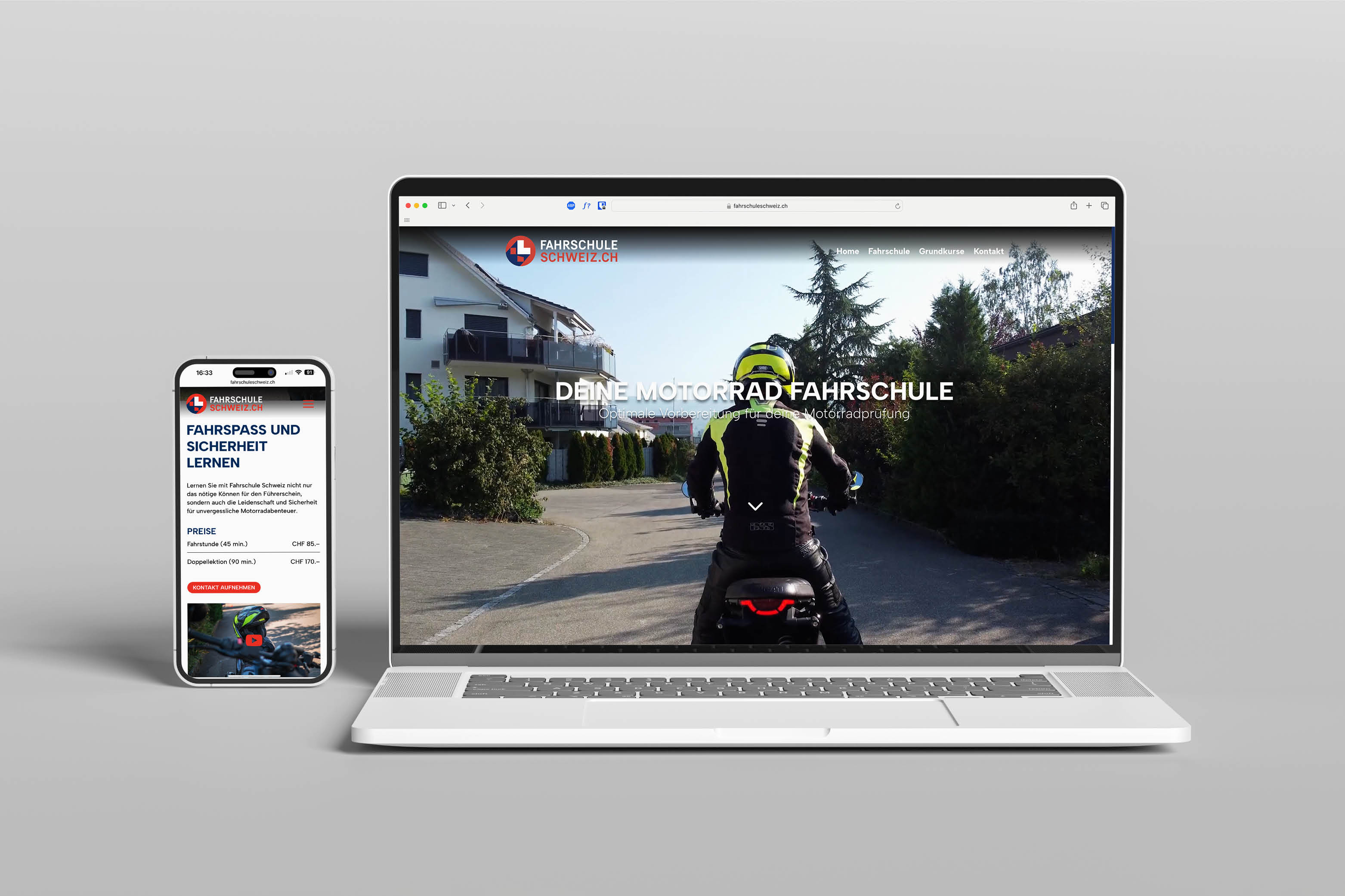 Webentwicklung für mobile, tablet und Desktop für Fahrschule