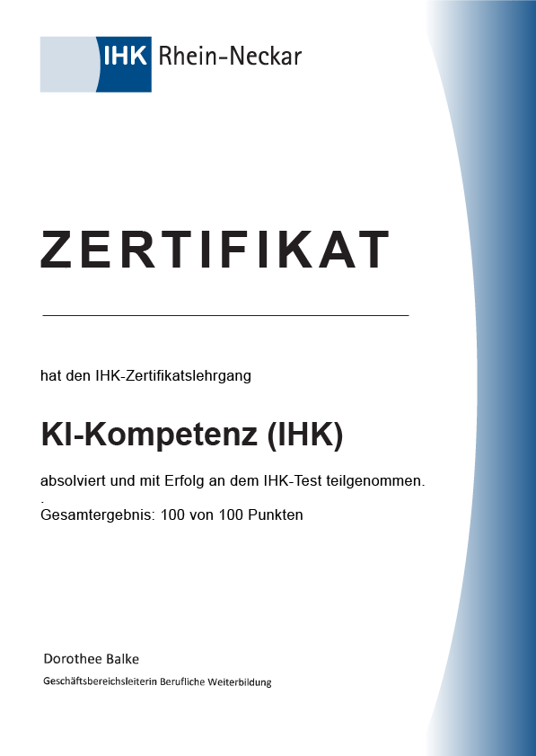 IHK-Zertifikat Bild