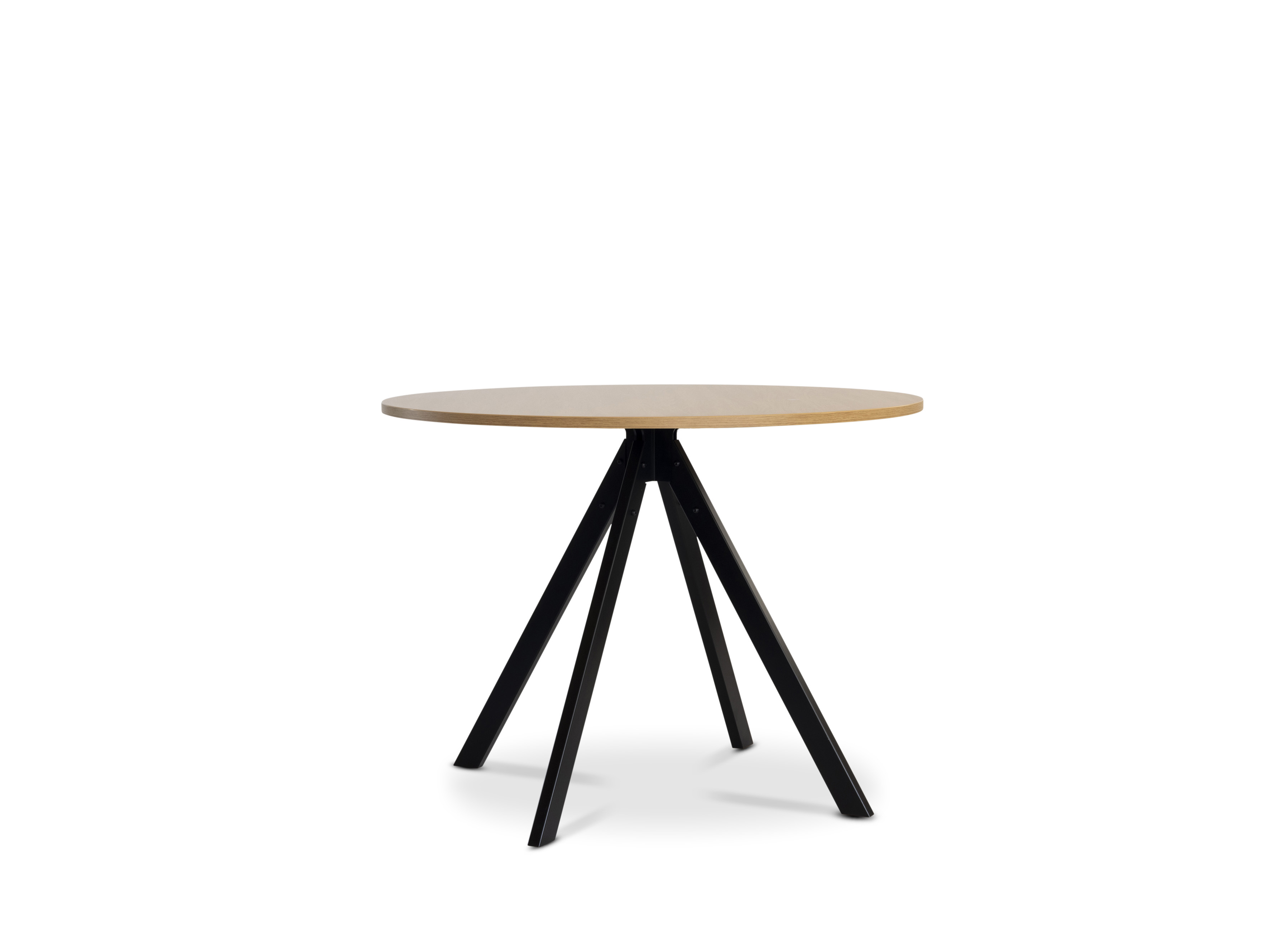 DINA DINING Ø1000 BASE: BLACK TOP: OAK HPL