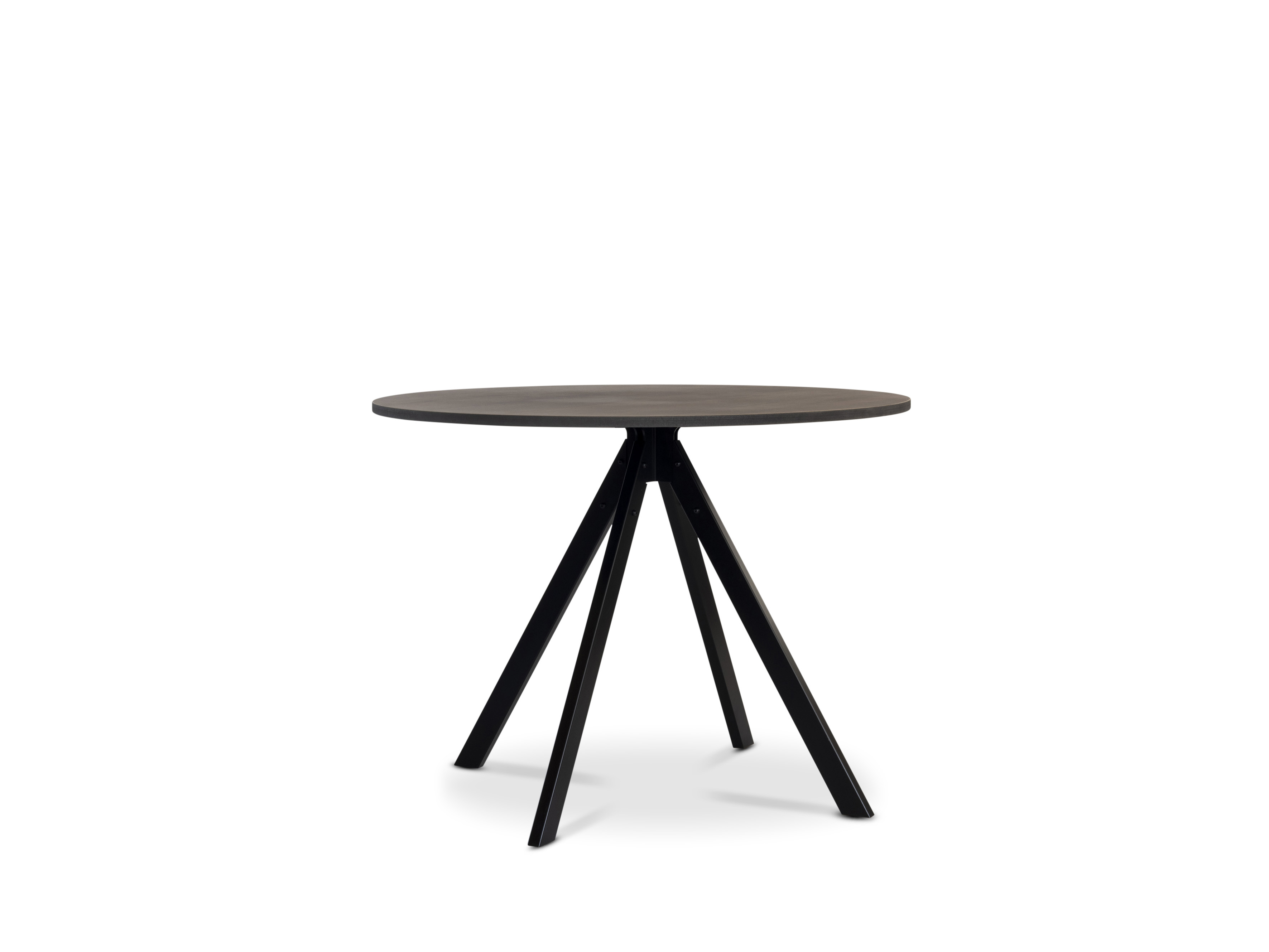 DINA DINING Ø1000 BASE: BLACK TOP: WALNUT HPL