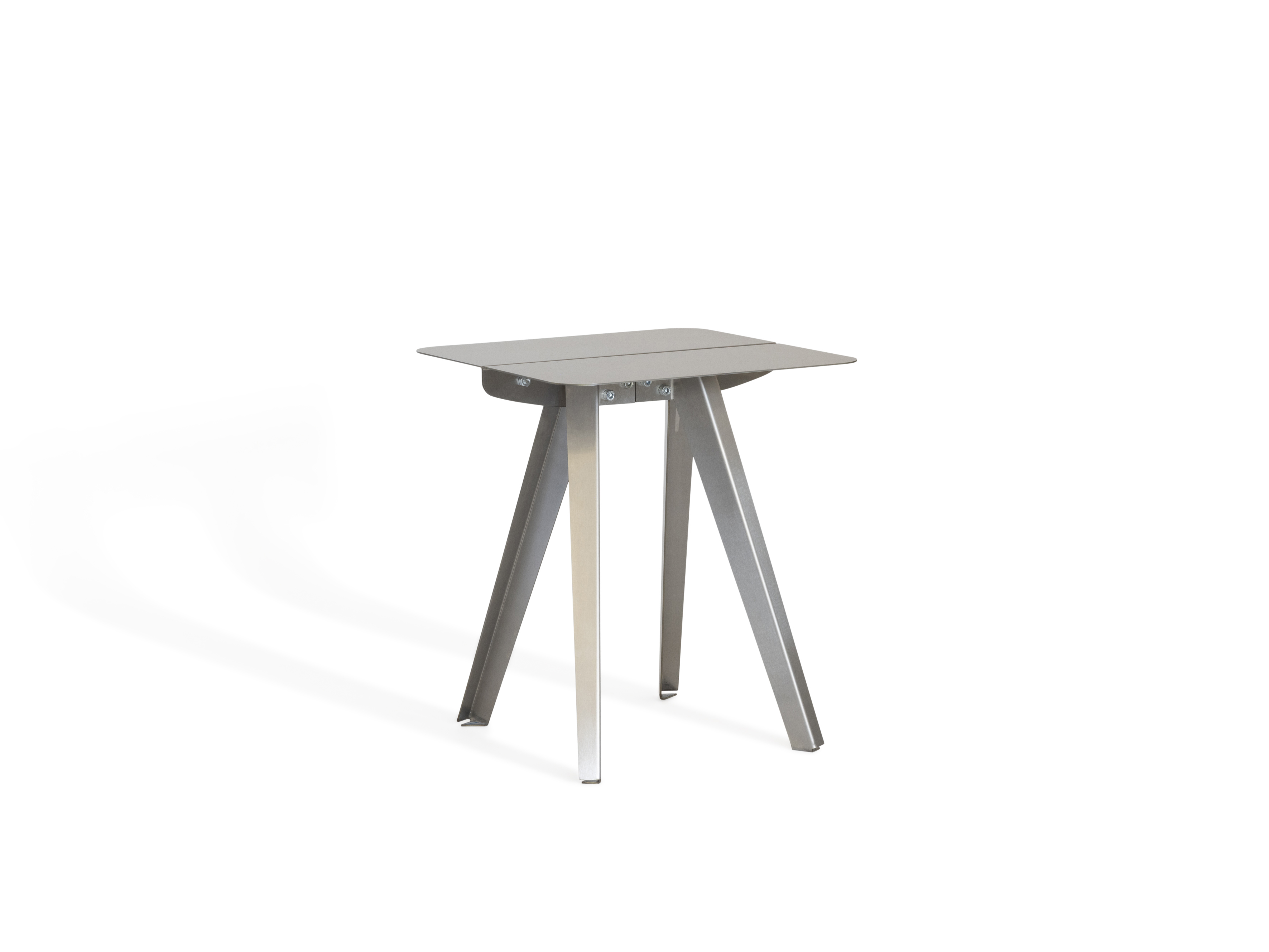 STREAM SIDE TABLE BASE + TOP: STAINLESS STEEL
