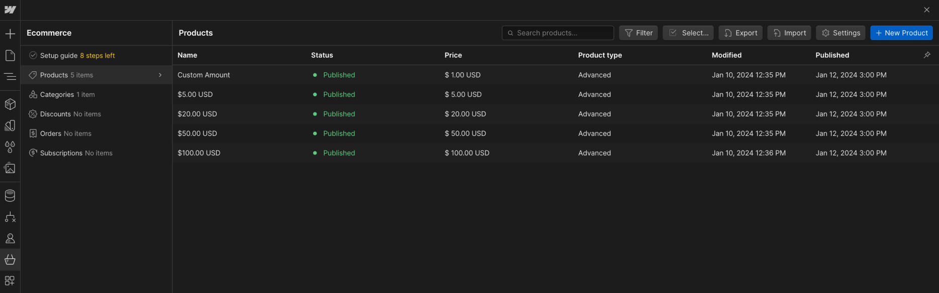 eCommerce Collection - Worship X Webflow Template