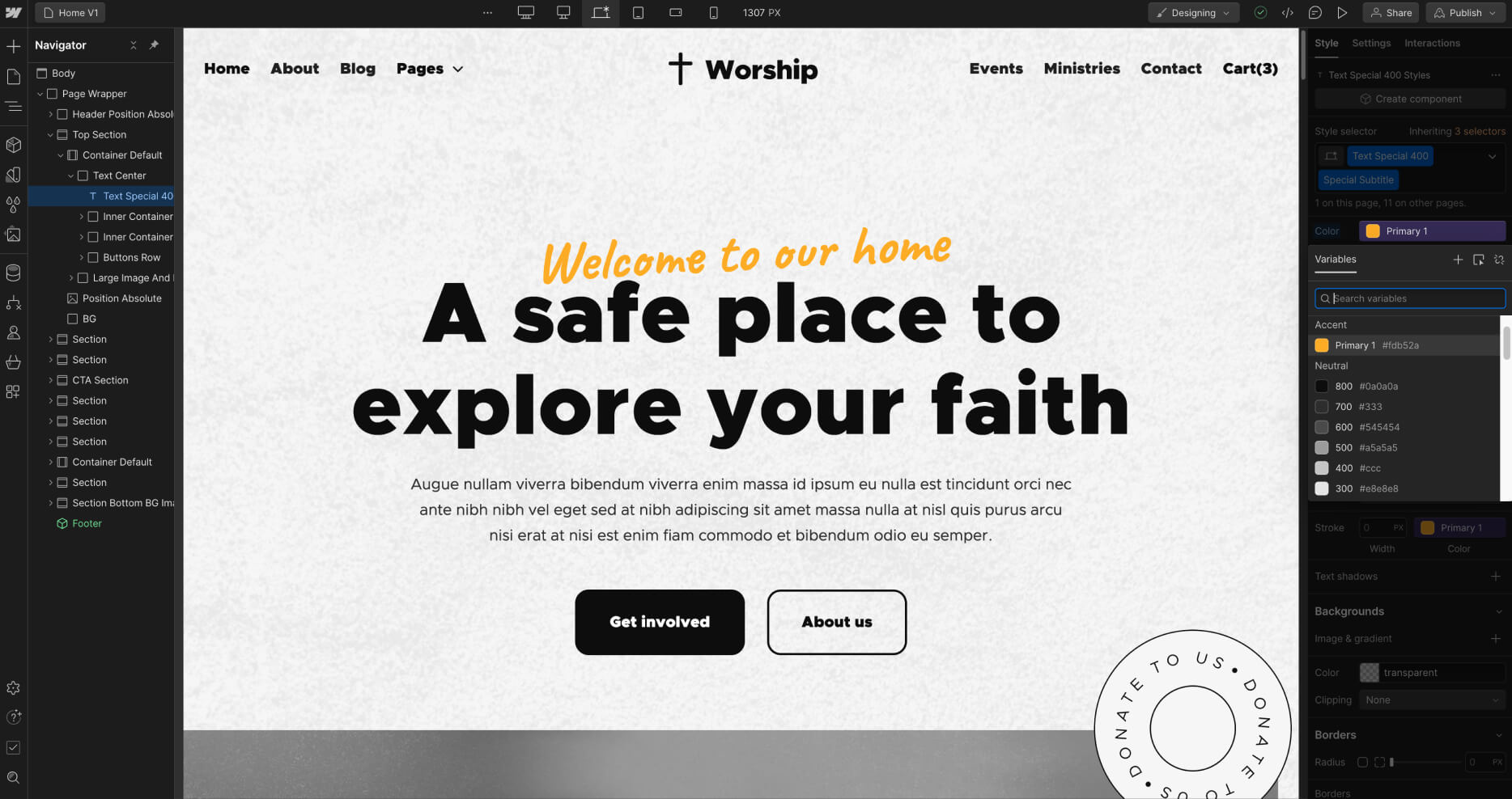 Color - Worship X Webflow Template