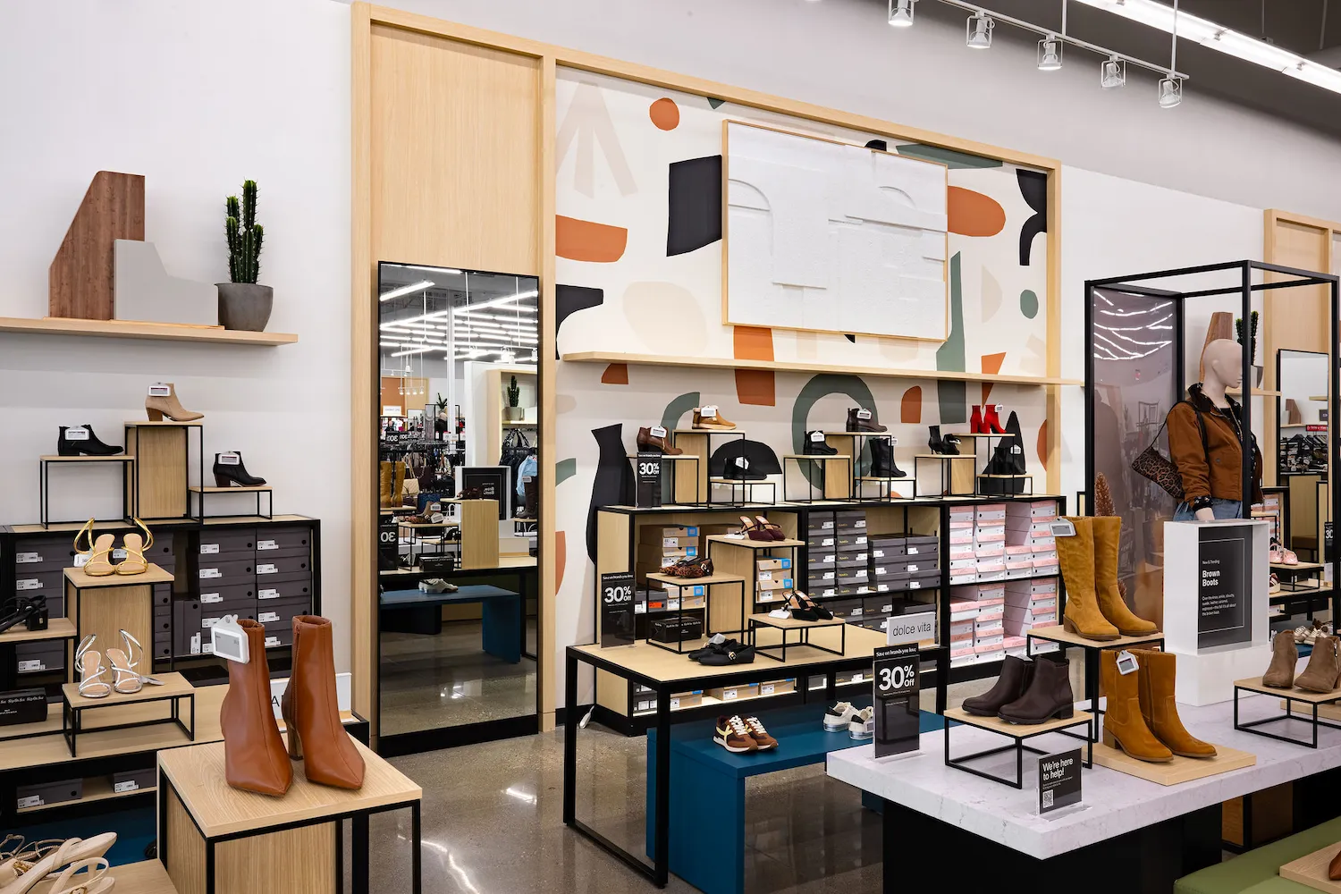 Display area at Macy’s Rookwood retail build-out in Cincinnati, completed by Perry Contracting.