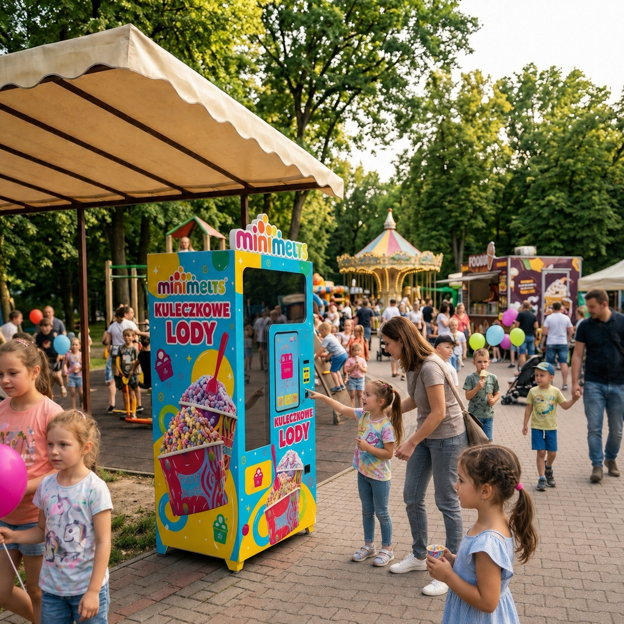 Automat z lodami w miejscu publicznym