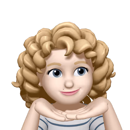 A bitmoji of the Marketing Manager - a woman with blonde curly hair.