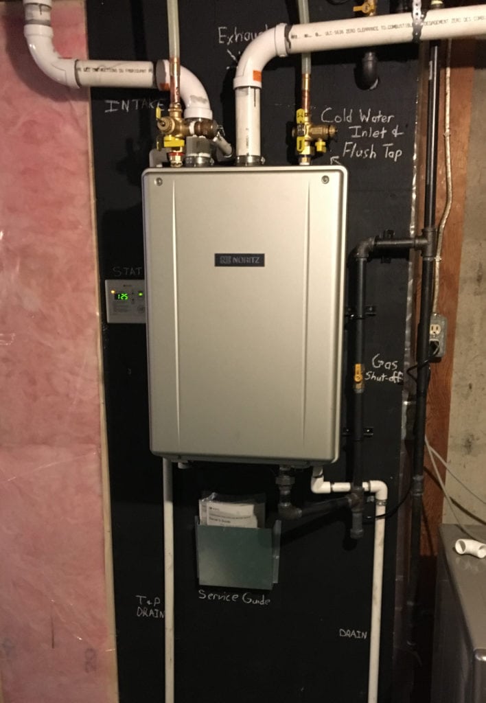 Noritz tankless hot water heater install