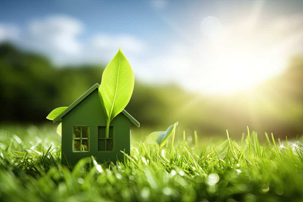 Green home with environmentally friendly furnace