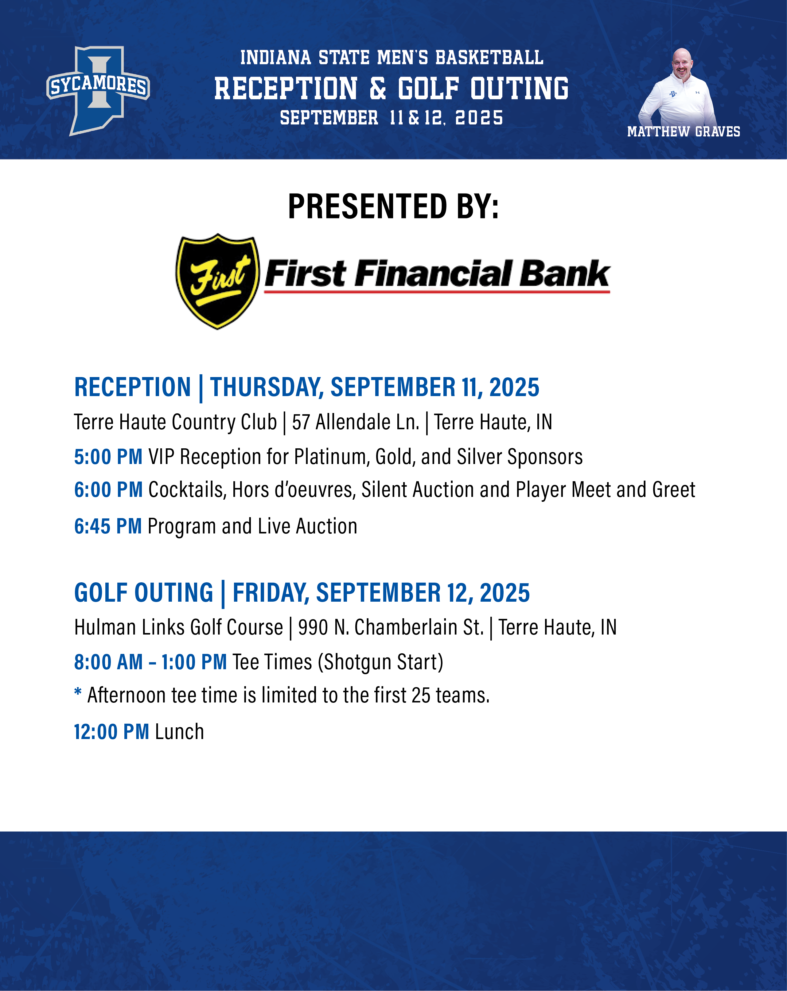 2025 Indiana State Men's Basketball Reception & Golf Outing