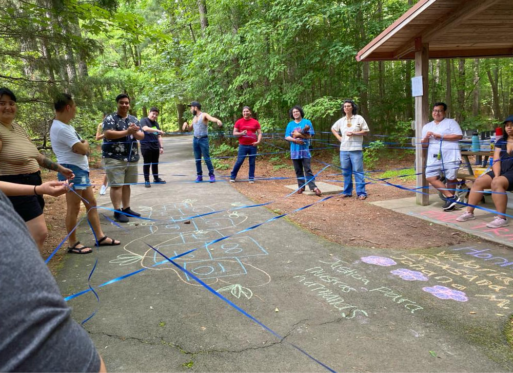 group of people interacting