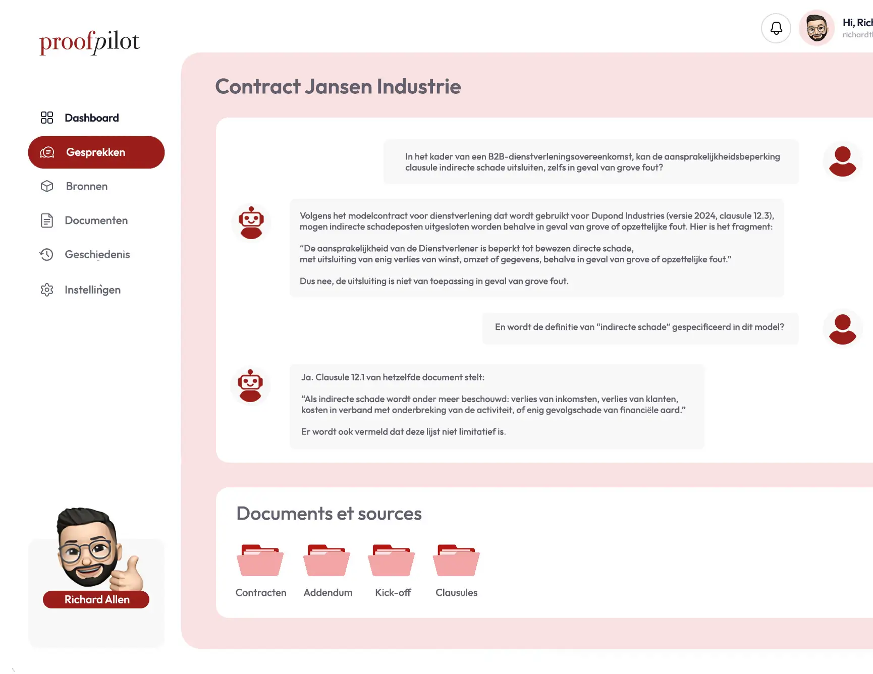 De interface van een RAG