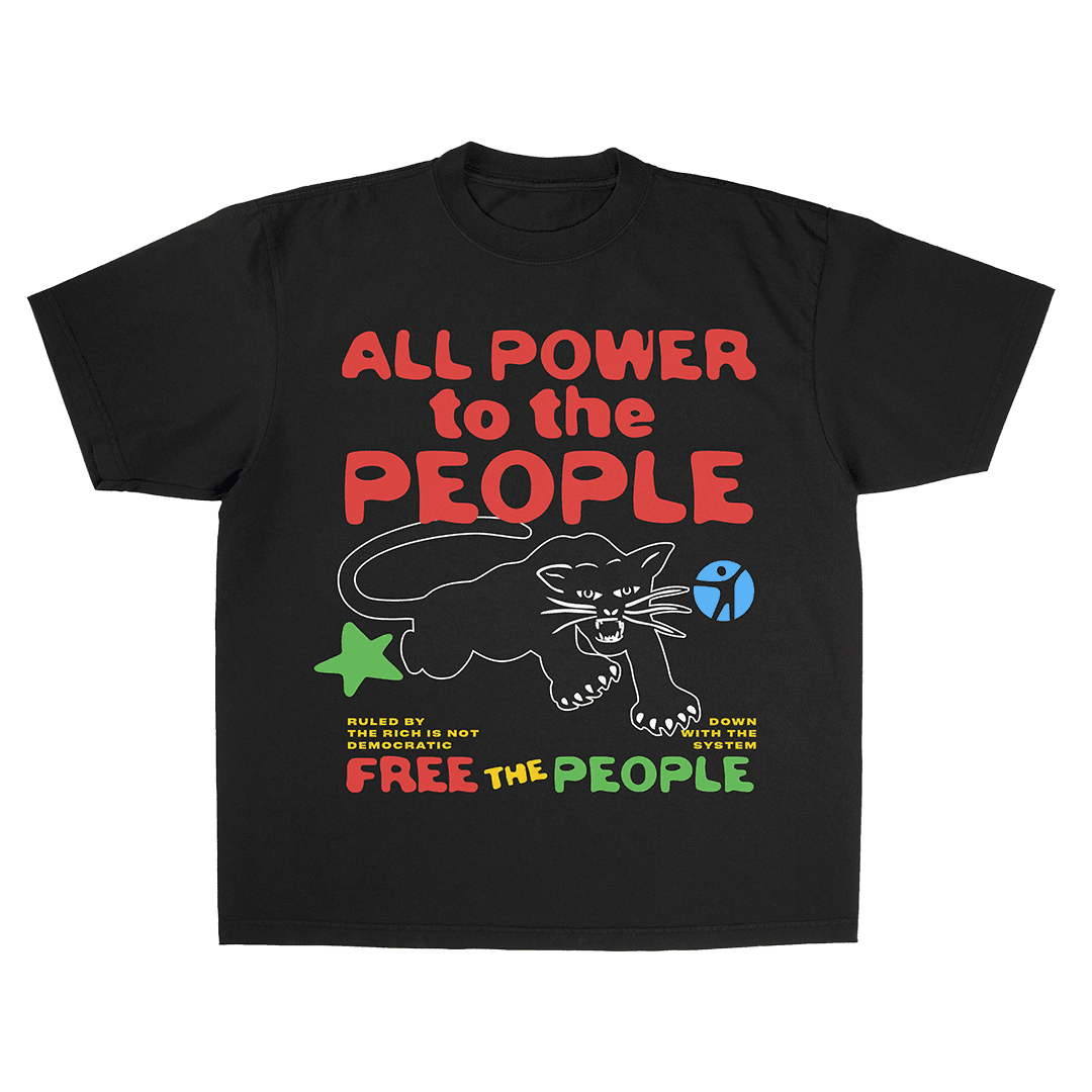 ALL POWER TO THE PEOPLE — Panther Tee (Black)