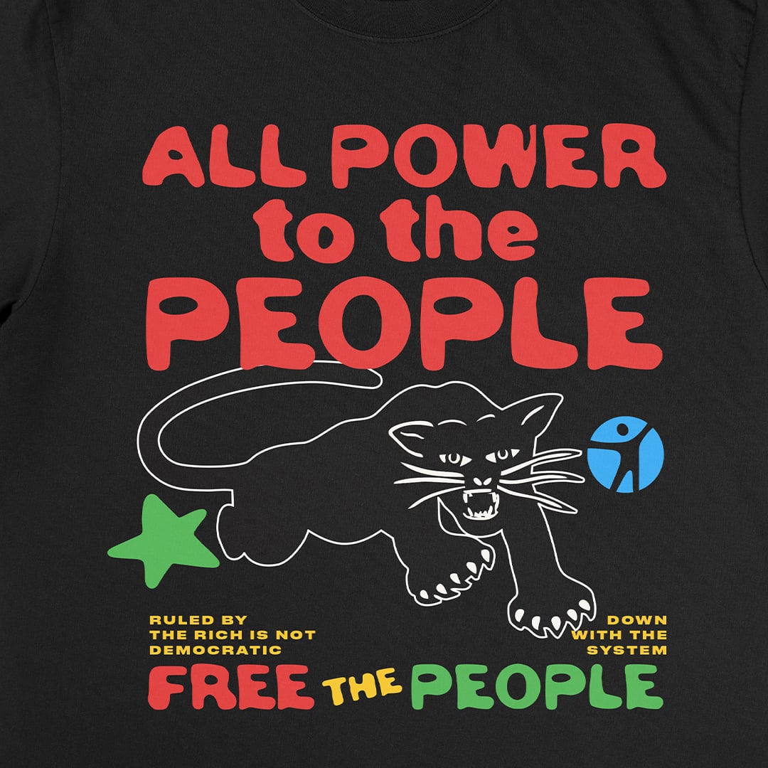 ALL POWER TO THE PEOPLE — Panther Tee (Black)