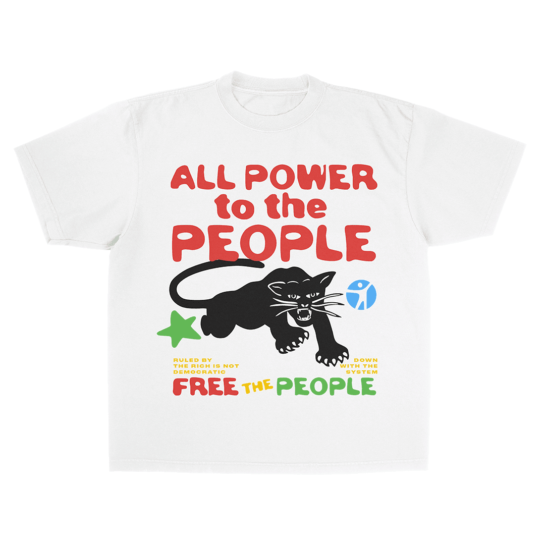 ALL POWER TO THE PEOPLE — Panther Tee (White)