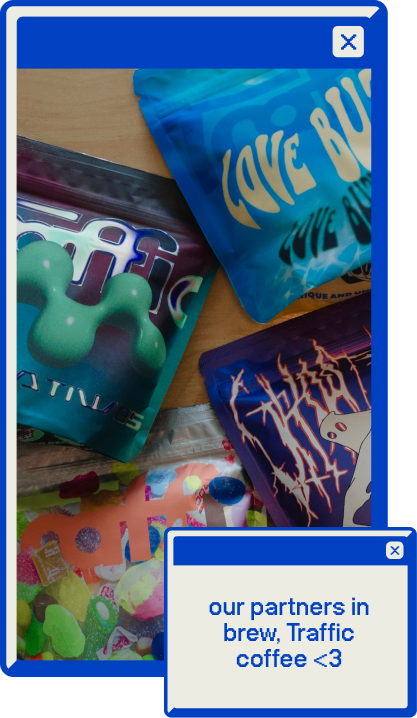 A photo of a few of the retail coffee bags we sell from Traffic Coffee.