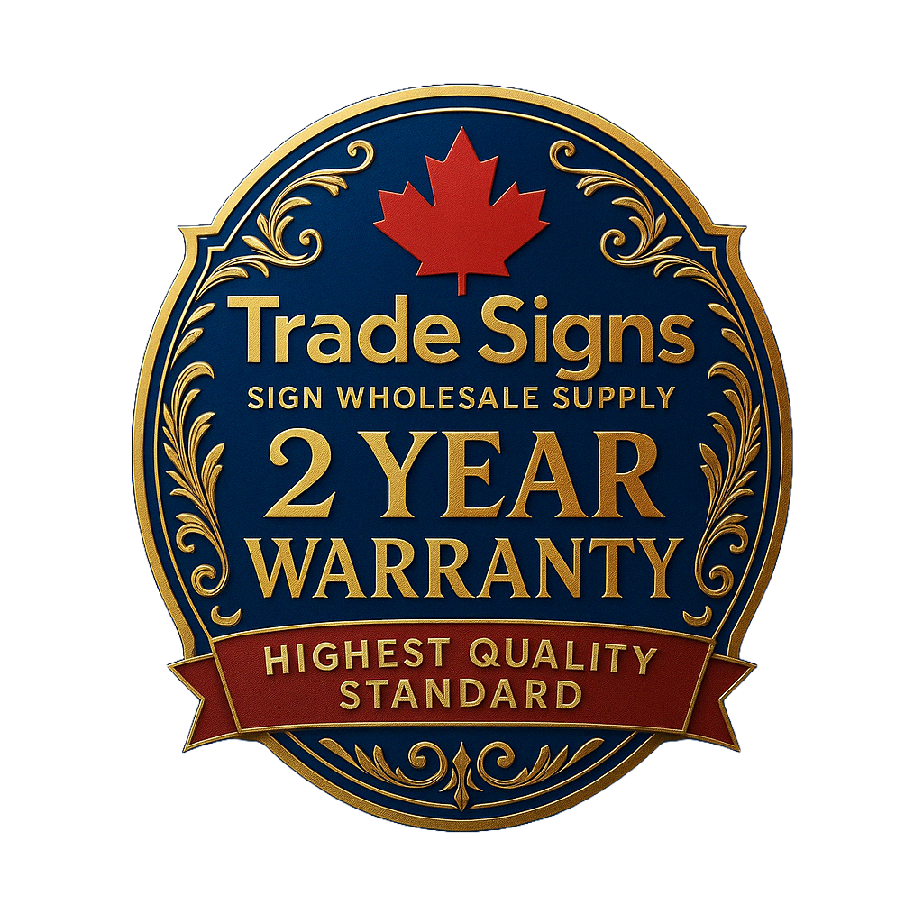 Trade signs warranty badge