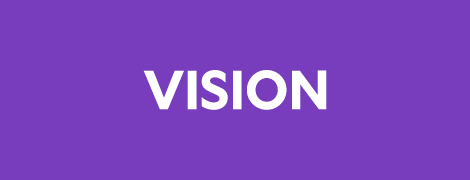 a purple box with the word vision written in white