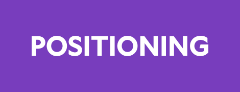 a purple box with the word positioning written in white