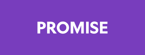 a purple box with the word promise written in white