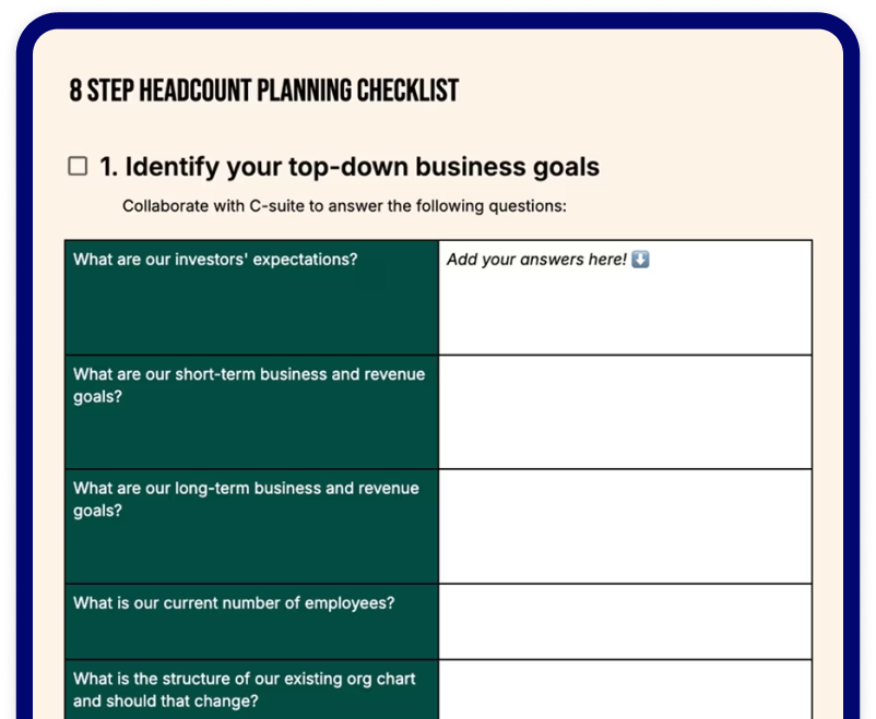 Get the headcount planning checklist