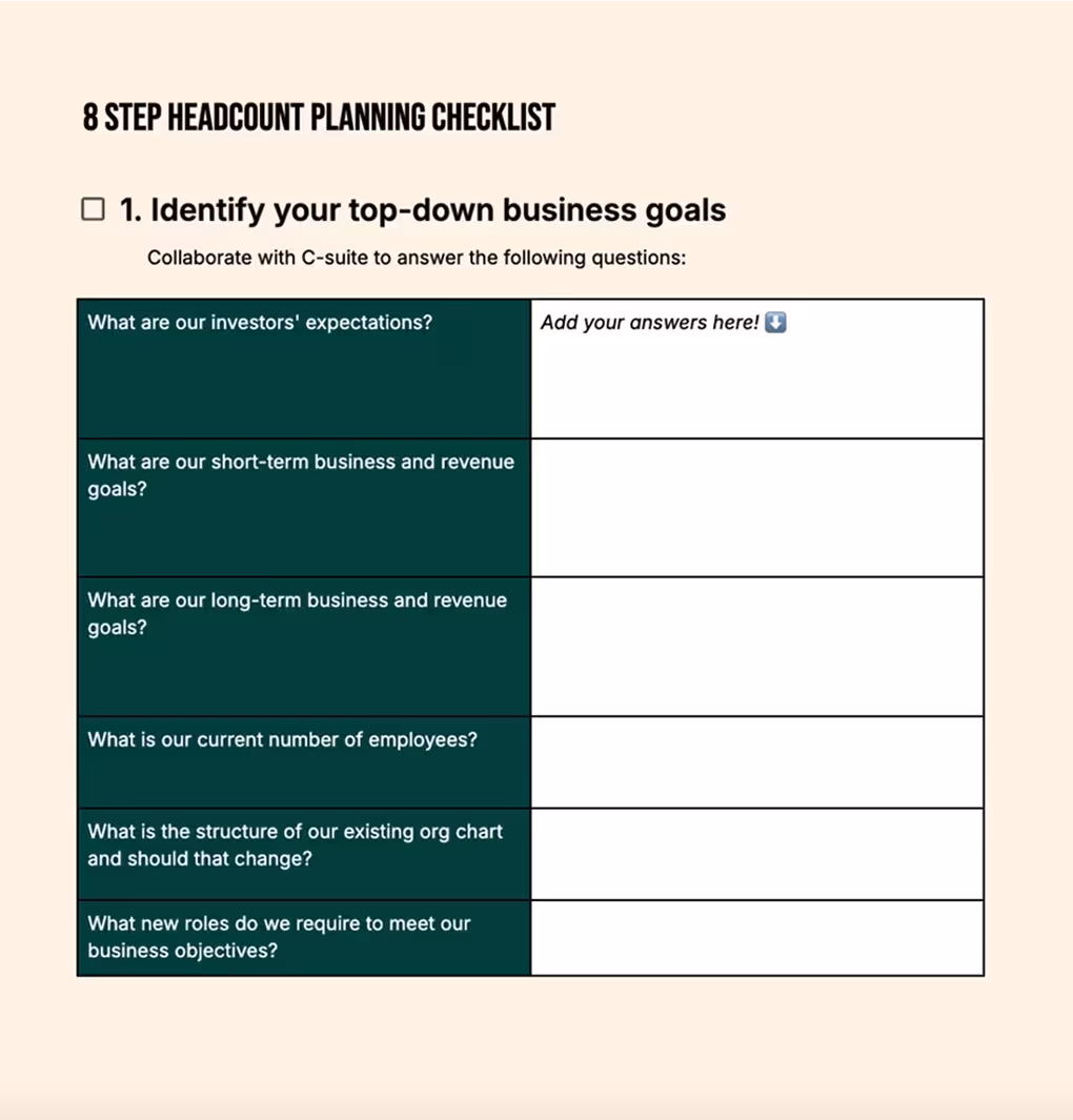 Get the headcount planning checklist