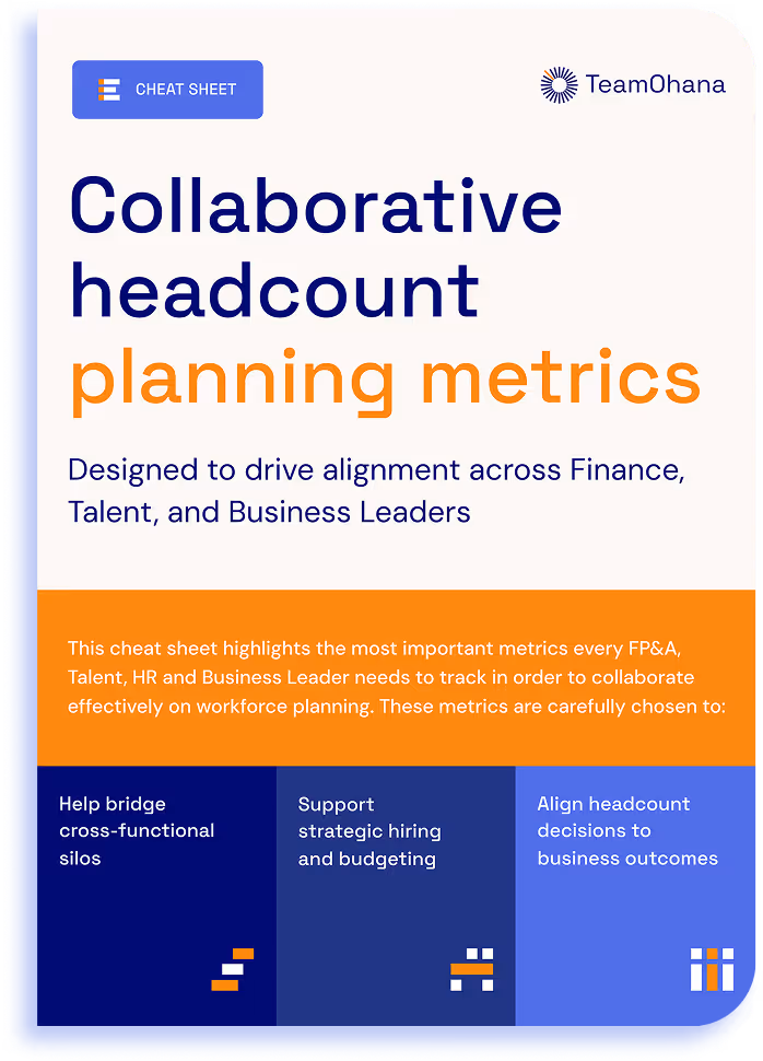 Collaborative headcount planning metrics cheat sheet
