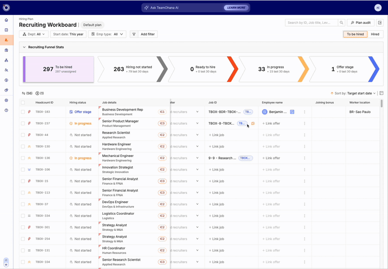 short video showing the workflows in teamohana recruiter workboard