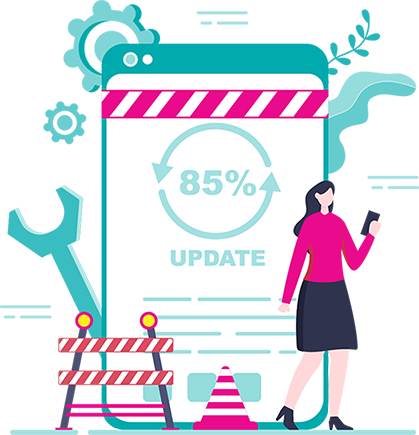 Content Mosaic Mobile Update Illustration