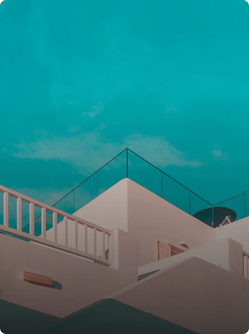 Background image with blue sky and a part of building