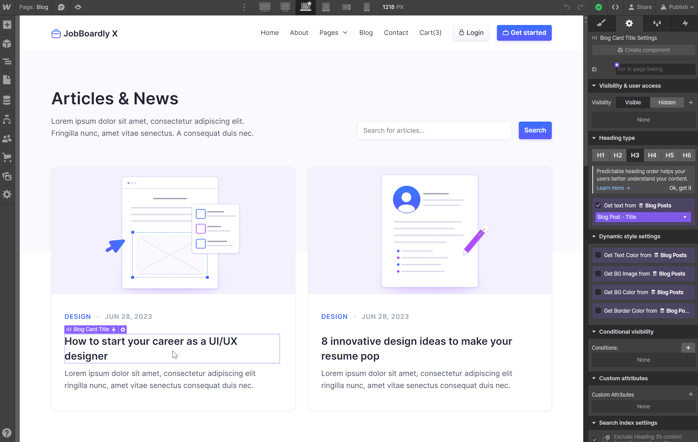 Start Here CMS Dynamic - JobBoardly X Webflow Template