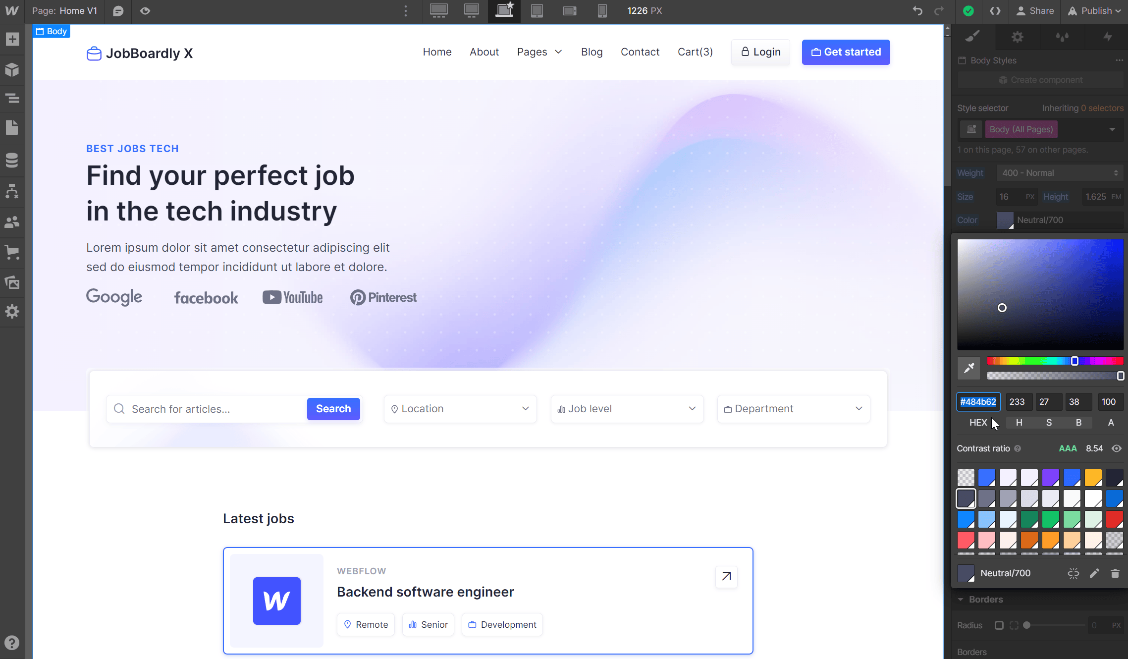 Start Here Color - JobBoardly X Webflow Template