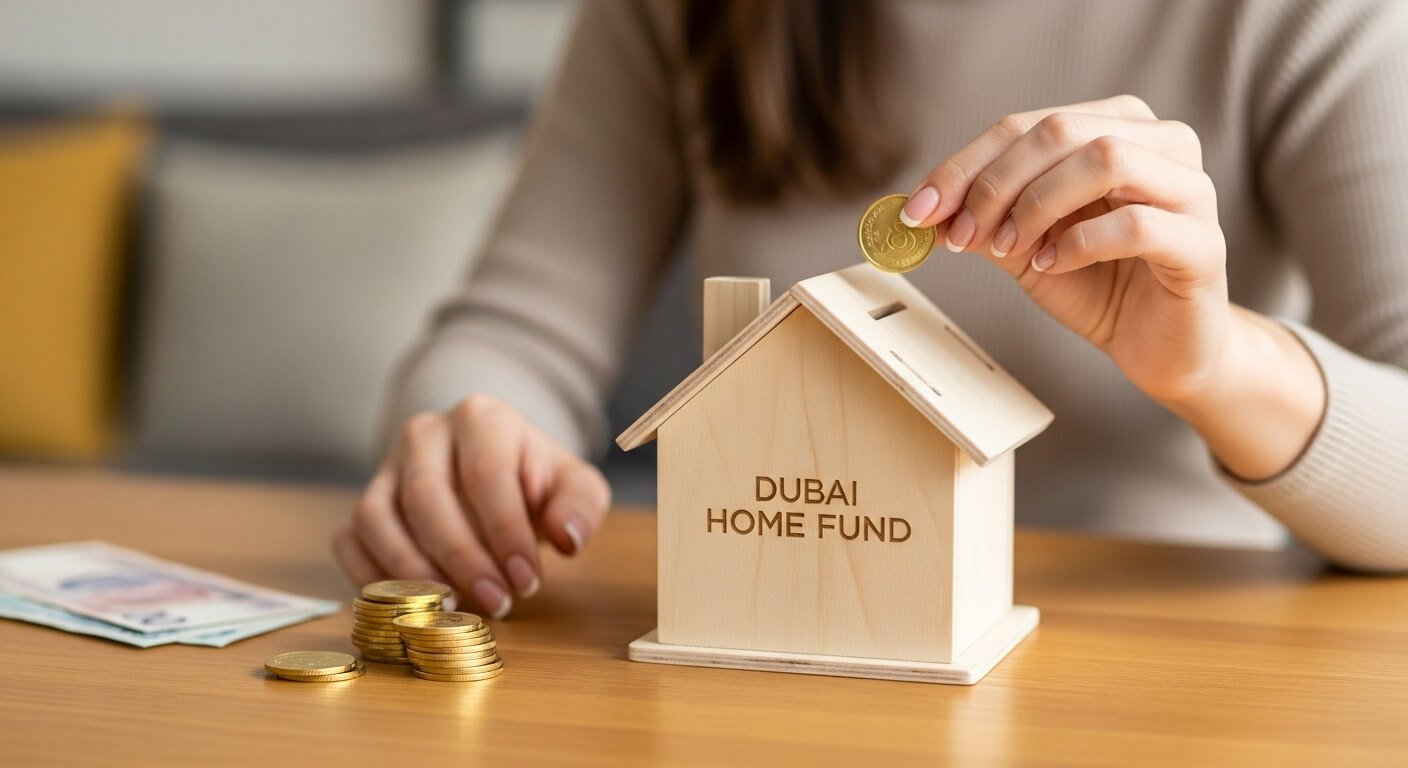 Saving money for Dubai apartment concept