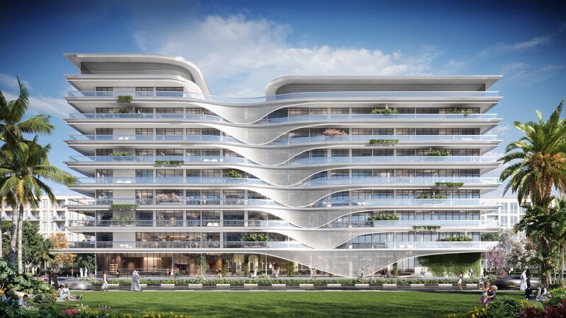 Modern luxury residential building in Arjan Dubai highlighting family-friendly communities and secure property investment.