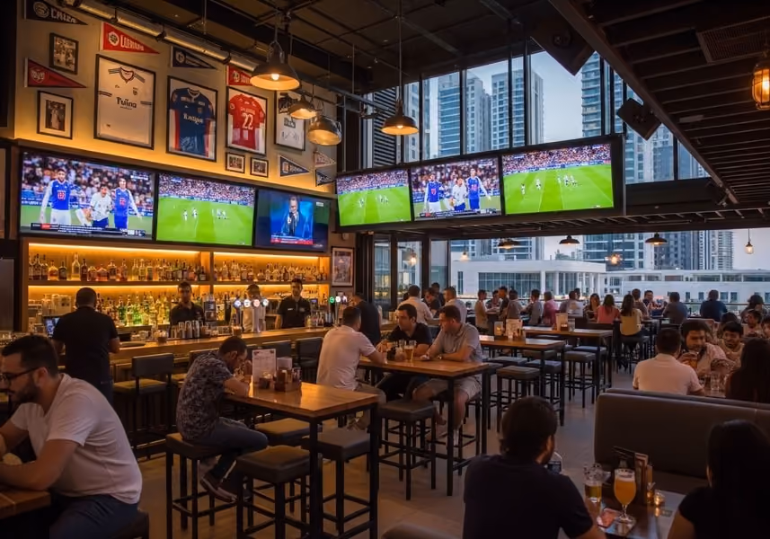 Nearby nightlife near Arjan Dubai with sports bars and casual lounges for weekend evenings.